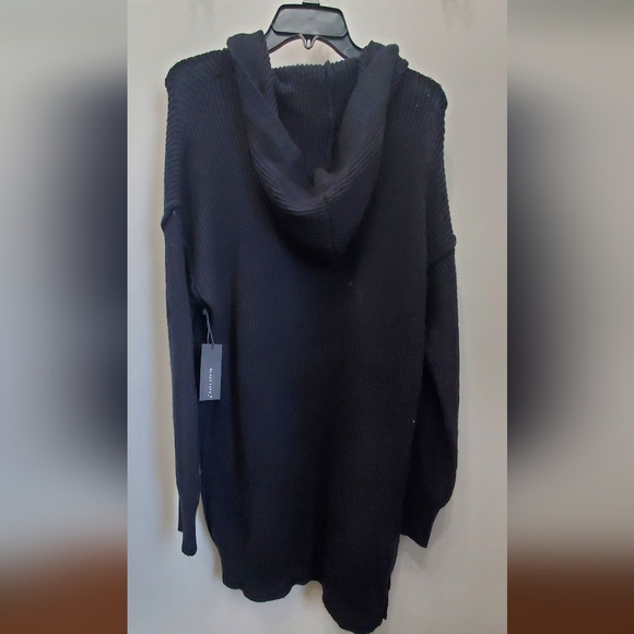 Long Black Hooded Cardigan - Picture 4 of 5